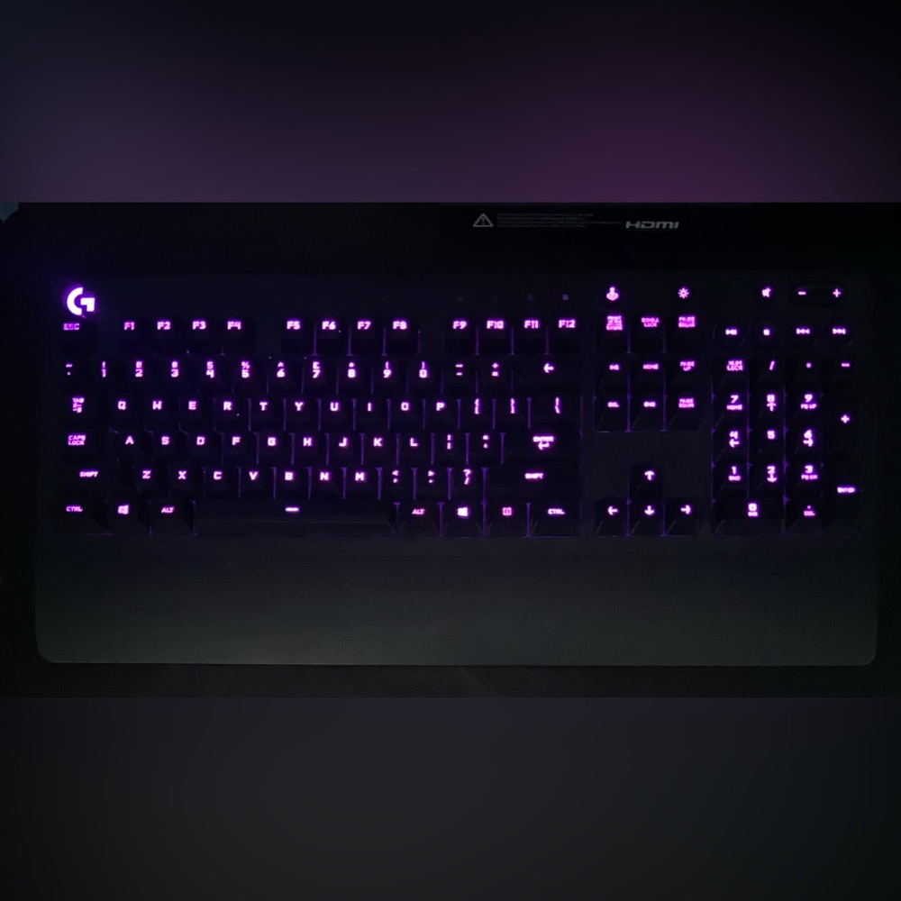 Logitech Keyboard (100%) and Mouse (Keyboard & Mouse light up)